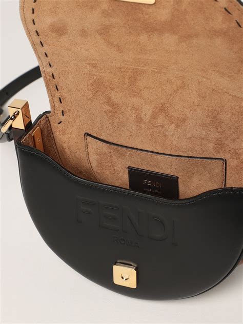 borsa a tracolla in pelle nera verniciata fendi|Acquista Borse in Pelle da Donna .